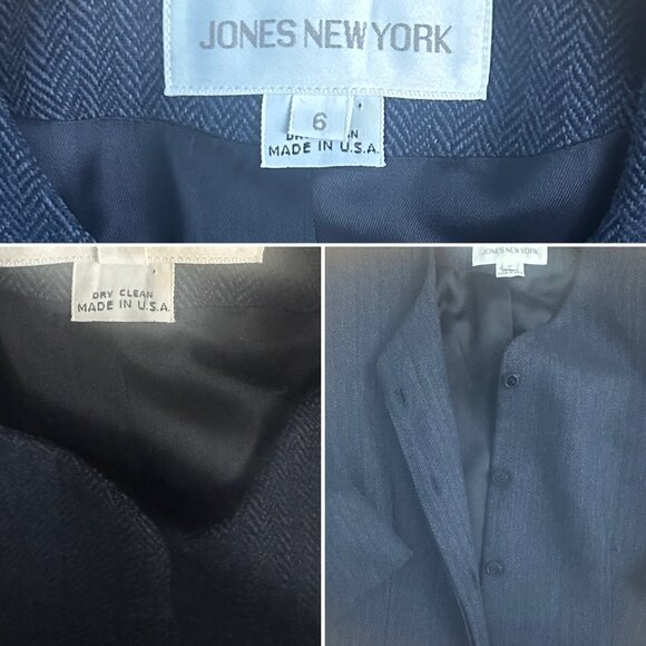 Jones New York 2 Piece Wool Skirt Suit Long Sleeve Jacket And Long Skirt Size 6 - Picture 4 of 16